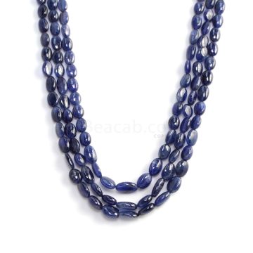 3 Lines - Dark Blue Sapphire Tumbled Beads - 353.50 cts - 6.1 x 4.3 mm to 11.5 x 8.1 mm (STUB1019)