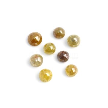 8 Pcs - Mixed Tone Diamond Round Rose Cut - 11.50 cts - 6 to 7 mm (DRC1331)