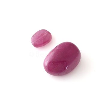 2 Pcs - Medium Pink Ruby Tumbled Beads - 56.63 cts - 12.3 x 9.1 mm to 22 x 14.6 mm (TOTUB1038)