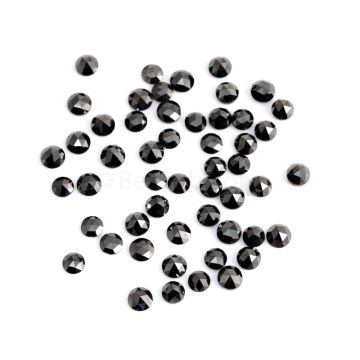 52 Pcs - Black Round Diamond Rose Cut Lot - 31.81 cts. - 5 mm (DRC1339)