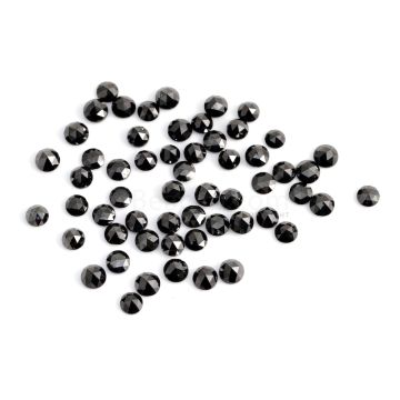 57 Pcs - Black Round Diamond Rose Cut Lot - 32.73 cts. - 5 mm (DRC1340)