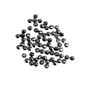70 Pcs - Black Round Diamond Rose Cut Lot - 53.06 cts. - 5.6 to 5.7 mm (DRC1342)