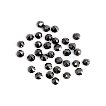 33 Pcs - Black Round Diamond Rose Cut Lot - 43.76 cts. - 6.5 to 6.7 mm (DRC1345)