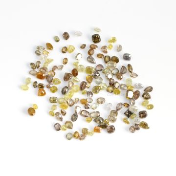 124 Pcs - Natural Fancy Medium Tones Mix Diamond Cut Stone Lot - 45.92 cts. - 3.5 x 2.9 mm to 5.1 x 4.5 mm (NFD1002)