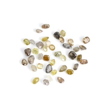 40 Pcs - Natural Fancy Medium Tones Mix Diamond Cut Stone Lot - 31.46 cts. - 4.3 x 4.4 mm to 7.3 x 5 mm (NFD1003)