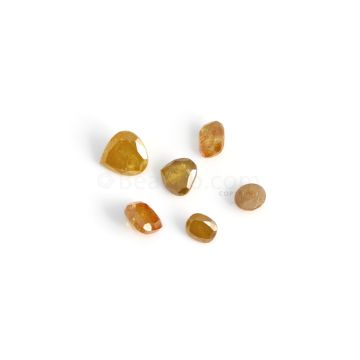 6 Pcs - Natural Fancy Yellow Mix Diamond Cut Stone Lot - 5.43 cts. - 5.1 x 4.3 mm to 8.1 x 7.5 mm (NFD1004)
