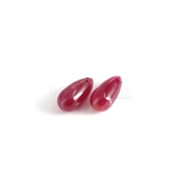 2 Pcs- Ruby Drops - 15.34 cts. - 14.8 x 7.2 mm & 14.6 x 7.2 mm (RDR1068)