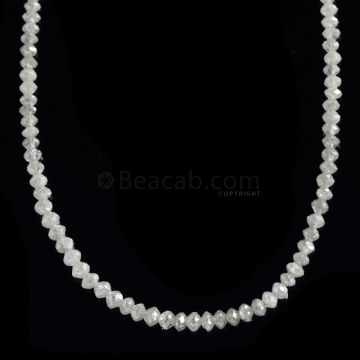 1 Line - White Diamond Faceted Beads - 16.69 cts. - 1.6 to 2.6 mm (WDIA1057)