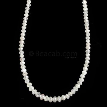 1 Line - White Diamond Faceted Beads - 21.72 cts. - 2 to 3.4 mm (WDIA1053)