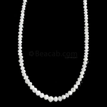 1 Line - White Diamond Faceted Beads - 17.30 cts. - 1.5 to 3.4 mm (WDIA1063)
