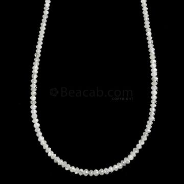 1 Line - White Diamond Faceted Beads - 16.48 cts. - 1.8 to 2.6 mm (WDIA1064)