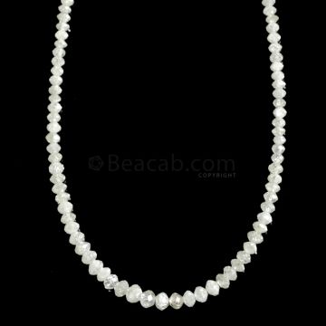 1 Line - White Diamond Faceted Beads - 18.29 cts. - 1.7 to 3.2 mm (WDIA1065)