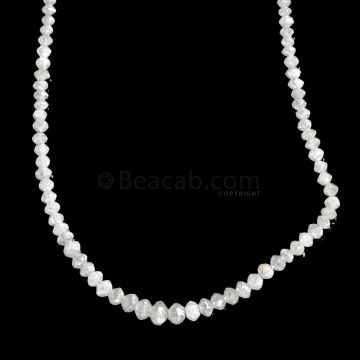 1 Line - White Diamond Faceted Beads - 18.36 cts. - 1.8 to 3.9 mm (WDIA1066)