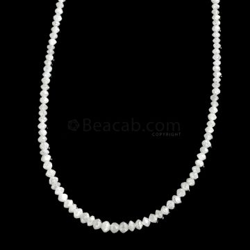 1 Line - White Diamond Faceted Beads - 16.95 cts. - 1.8 to 3 mm (WDIA1067)
