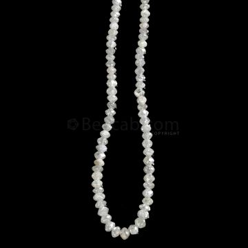 1 Line - White Diamond Faceted Beads - 21.75 cts. - 2 to 3.4 mm (WDIA1068)