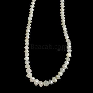 1 Line - White Diamond Faceted Beads - 30.71 cts. - 2.2 to 4.6 mm (WDIA1069)