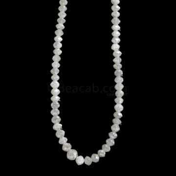1 Line - White Diamond Faceted Beads - 49.83 cts. - 3 to 4 mm (WDIA1072)