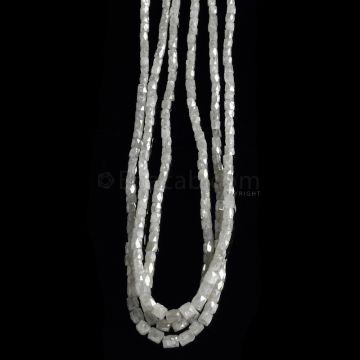 3 Lines - White Diamond Faceted Cube Beads - 60.28 cts. - 1.5 x 1.5 mm to 3.8 x 3 mm (WDIA1075)