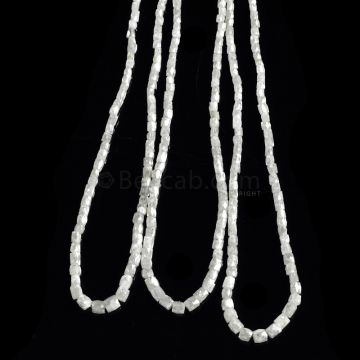 3 Lines - White Diamond Faceted Cube Beads - 57.81 cts. - 2.5 x 1.5 mm to 3.5 x 3.1 mm (WDIA1078)