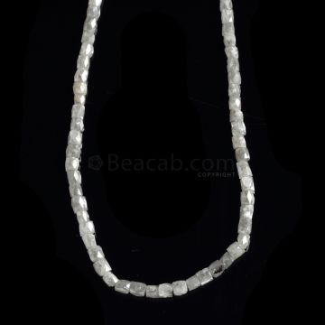 1 Line - Gray Diamond Faceted Cube Beads - 44.70 cts. - 3 x 2 mm to 4 x 3 mm (FNCYDIA1043)