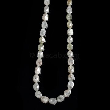 1 Line - Gray Diamond Drum Beads - 44.5 cts. - 4 x 3.5 mm to 5 x 4.5 mm (FNCYDIADR1049)