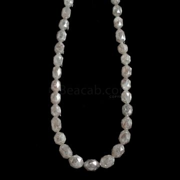 1 Line - Gray Diamond Drum Beads - 66.50 cts. - 4.5 x 3 mm to 7.5 x 5.5 mm (FNCYDIADR1054)