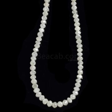 1 Line - Gray Diamond Faceted Beads - 60.93 cts. - 4 to 4.5 mm (WDIA1095)