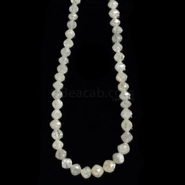 1 Line - Gray Diamond Faceted Beads - 48.68 cts. - 2.6 to 5 mm (WDIA1096)
