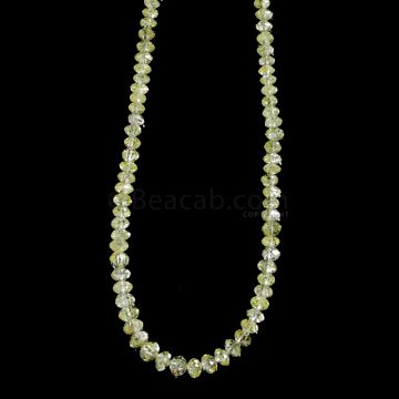 1 Line - Yellow Diamond Faceted Beads - 34.45 cts. - 2.7 to 4.10 mm (YDIA1043)