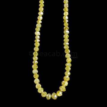 1 Line - Yellow Diamond Faceted Beads - 35.55 cts. - 3 to 5 mm (YDIA1046)