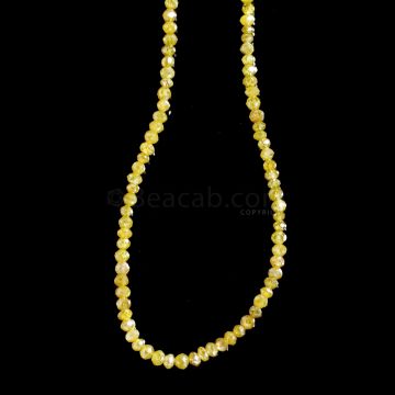 1 Line - Yellow Diamond Faceted Beads - 19.33 cts. - 2 to 2.6 mm (YDIA1052)