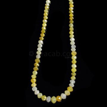 1 Line - Medium Fancy Diamond Faceted Beads - 30.85 cts. - 2.2 to 4.5 mm (FNCYDIA1070)