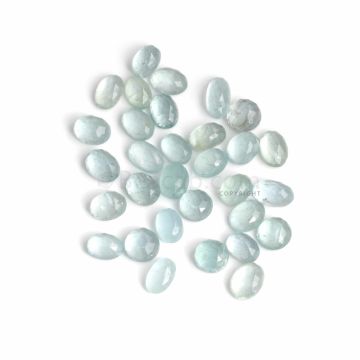 31 Pcs - Light Blue Aquamarine Rose Cut - 72.85 ct. - 9.8 x 7.1 mm to 12.2 x 6.6 mm (AQRC1004)