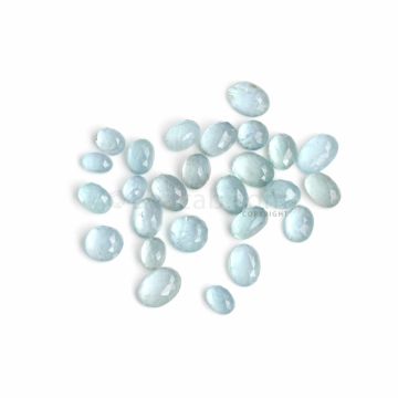 26 Pcs - Light Blue Aquamarine Rose Cut - 73.75 ct. - 8.5 x 6.3 mm to 13.3 x 9.9 mm (AQRC1007)