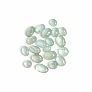 20 Pcs - Light Blue Aquamarine Rose Cut - 89.93 ct. - 9.6 x 7.5 mm to 16.9 x 10 mm (AQRC1024)