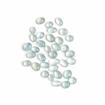 35 Pcs - Light Blue Aquamarine Rose Cut - 62.88 ct. - 8.5 x 5.5 mm to 11.3 x 7.7 mm (AQRC1014)