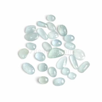 27 Pcs - Light Blue Aquamarine Rose Cut - 82.03 ct. - 8.2 x 7.6 mm to 18.9 x 11.5 mm (AQRC1046)