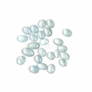 24 Pcs - Light Blue Aquamarine Rose Cut - 74 ct. - 10.9 x 7.3 mm to 15 x 10.4 mm (AQRC1041)