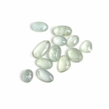 17 Pcs - Light Blue Aquamarine Rose Cut - 34.15 ct. - 9.8 x 8.7 mm to 16 x 8.6 mm (AQRC1019)