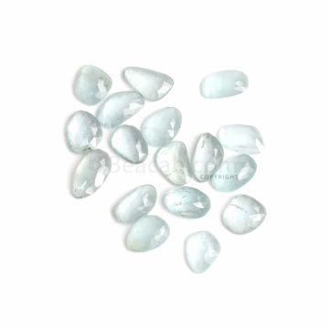 17 Pcs - Light Blue Aquamarine Rose Cut - 49.72 ct. - 12.7 x 9.8 mm to 16.9 x 9.3 mm (AQRC1022)