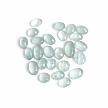 25 Pcs - Light Blue Aquamarine Rose Cut - 112.70 ct. - 12.1 x 9.5 mm to 18.9 x 10.5 mm (AQRC1017)