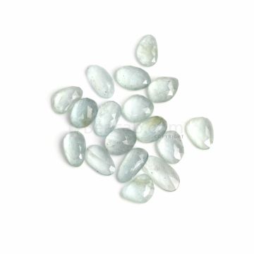 17 Pcs - Light Blue Aquamarine Rose Cut - 52.51 ct. - 11.3 x 10.6 mm to 17.7 x 8.7 mm (AQRC1026)