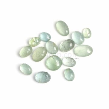 15 Pcs - Light Blue Aquamarine Rose Cut - 70.69 ct. - 9.9 x 7.6 mm to 16.5 x 11.2 mm (AQRC1013)