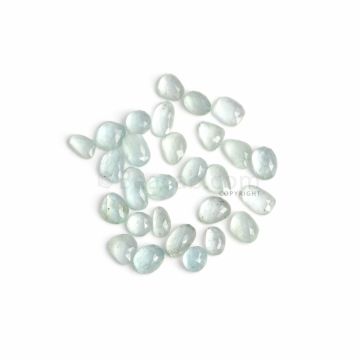 28 Pcs - Light Blue Aquamarine Rose Cut - 53.39 ct. - 8.4 x 7.5 mm to 14.4 x 6.5 mm (AQRC1010)
