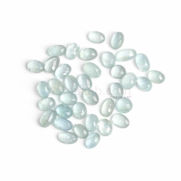 36 Pcs - Light Blue Aquamarine Rose Cut - 98.68 ct. - 10.4 x 7.3 mm to 13.6 x 7.8 mm (AQRC1040)