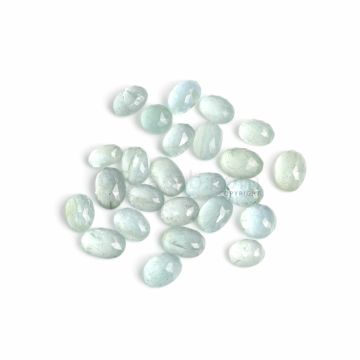 25 Pcs - Light Blue Aquamarine Rose Cut - 99.09 ct. - 11 x 6.8 mm to 13.8 x 9.9 mm (AQRC1037)