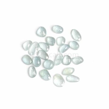 22 Pcs - Light Blue Aquamarine Rose Cut - 54.23 ct. - 10.5 x 9.1 mm to 15.4 x 8.2 mm (AQRC1038)