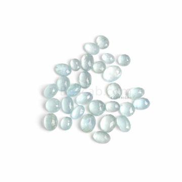 29 Pcs - Light Blue Aquamarine Rose Cut - 67.25 ct. - 8.5 x 6.7 mm to 12.2 x 9.7 mm (AQRC1023)