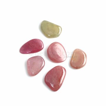 6 Pcs - Medium Tones Multi-Sapphire Slices - 236.69 ct. - 24 x 19.6 mm to 36 x 26 mm (MSPS1002)