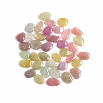 38 Pcs - Medium Tones Multi-Sapphire Slices - 266.86 ct. - 12.5 x 11.7 mm to 18.2 x 9.6 mm (MSPS1023)